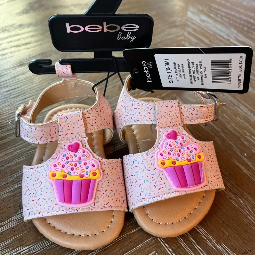 Bebe Pink Sprinkle Cupcake Baby Sandals
